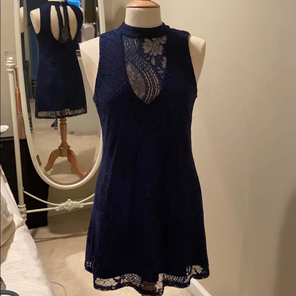 Navy blue dress with gorgeous lace detail